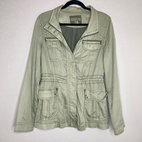 Marrakech Anthropologie Utility Jacket Geneva Military Green Medium - Picture 14 of 14